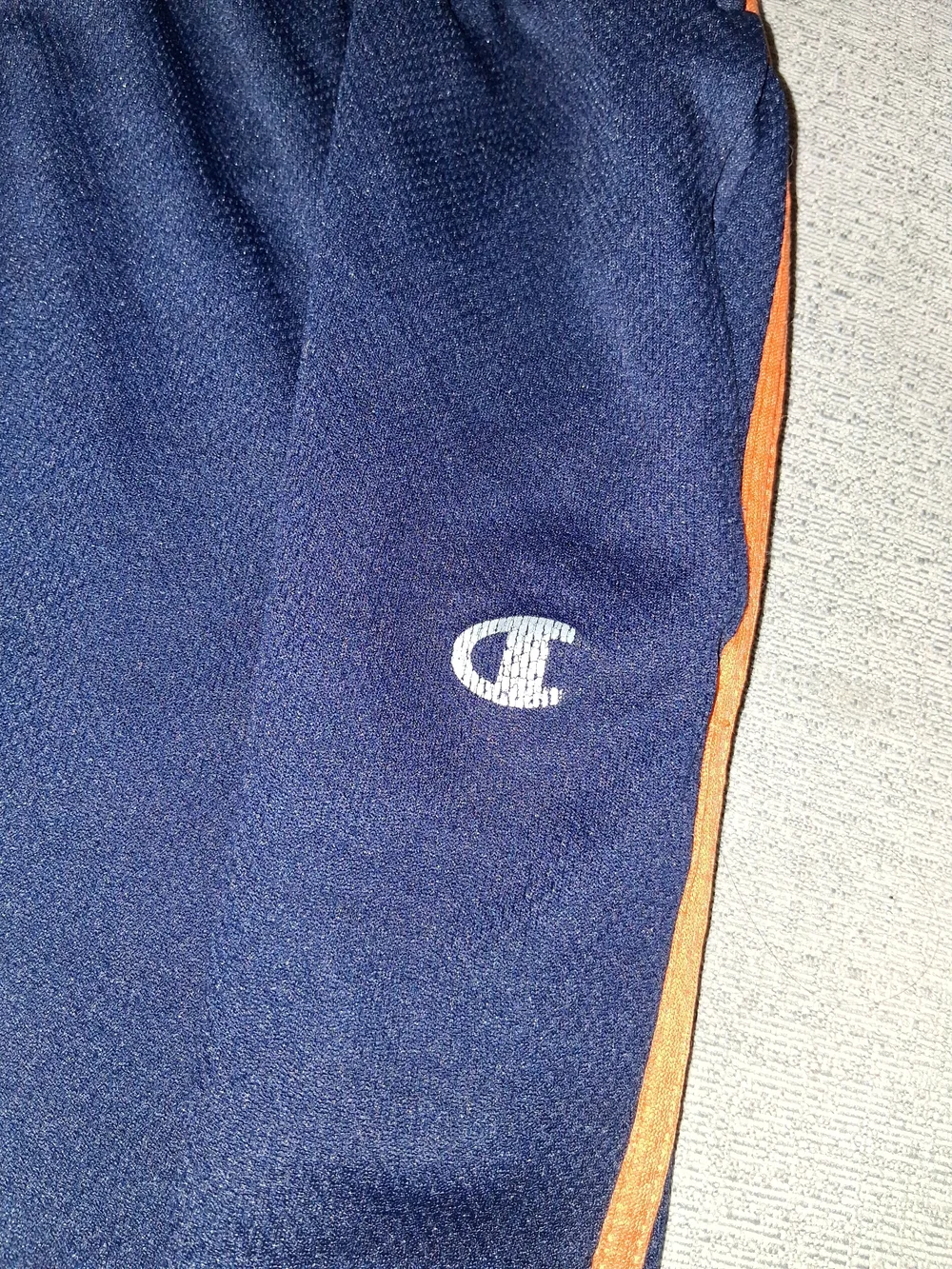 Champion Mens Navy Track Pants with Orange Stripe Sz XXL